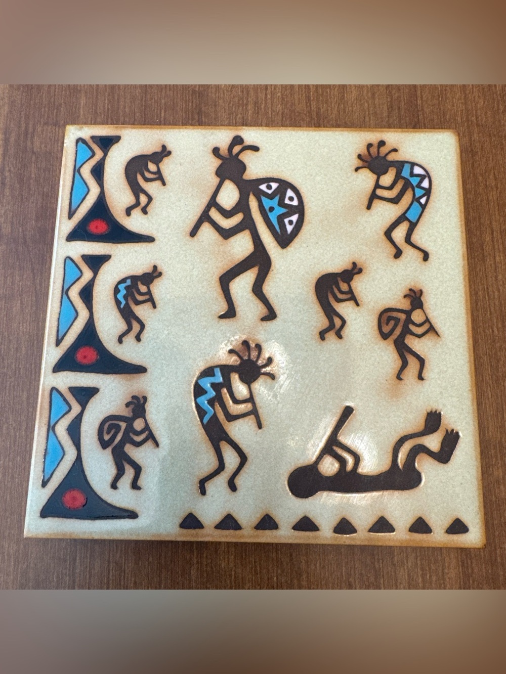 Southwestern Kokopelli Ceramic Tile Masterworks 6”